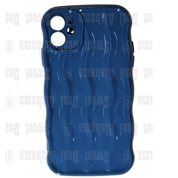 Water Ripple Curly Wave Frame for iPhone 11 (6.1") Case, Soft Slim Silicone Blue - Picture 1 of 3